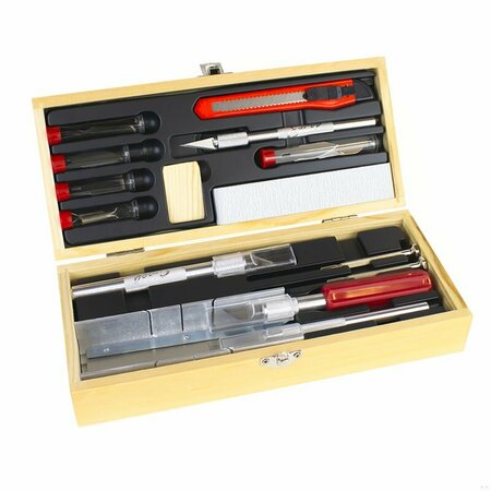 EXCEL BLADES Deluxe Knife & Tool Set in Wooden Box 44286IND